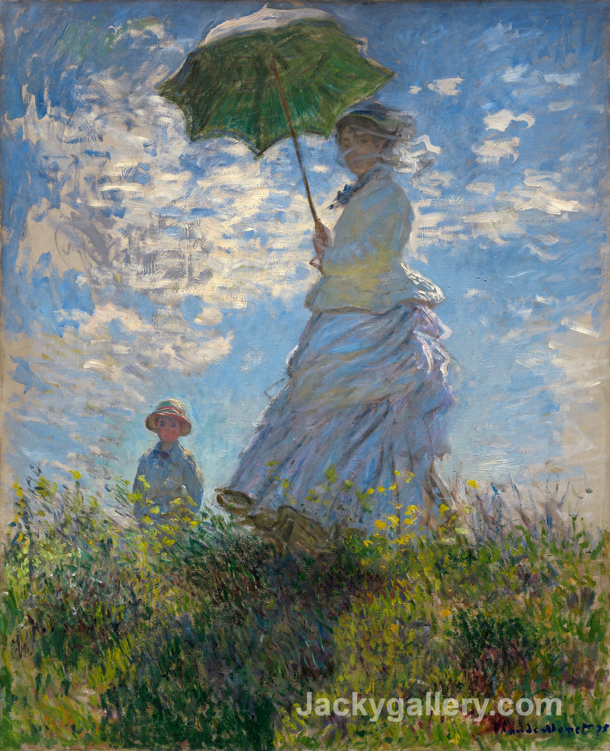 The Promenade, Woman with a Parasol by Claude Monet paintings reproduction